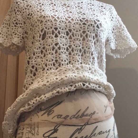 Beautiful Catherine Malandrino Crochet Cotton Knit Top! M - Picture 7 of 12